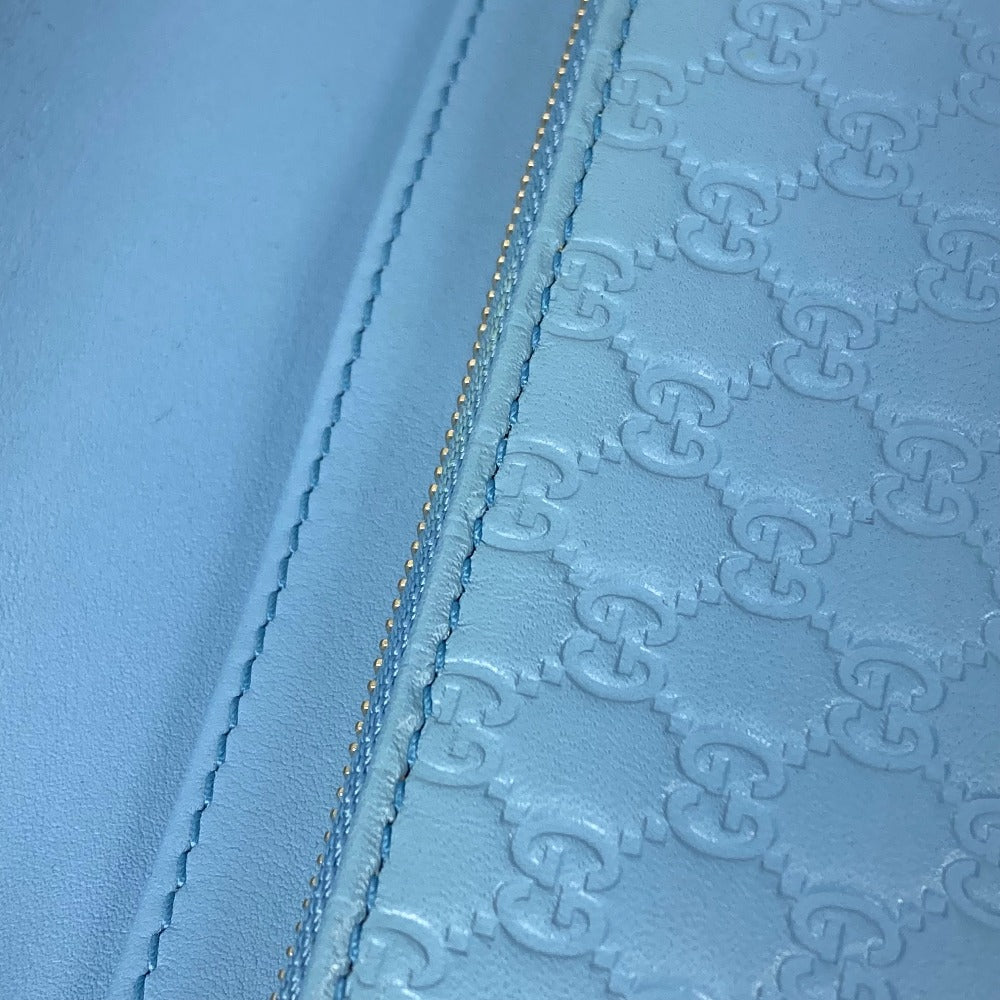 GUCCI Shoulder Bag 466507 leather blue Micro Guccisima Shoulder wallet Women Used