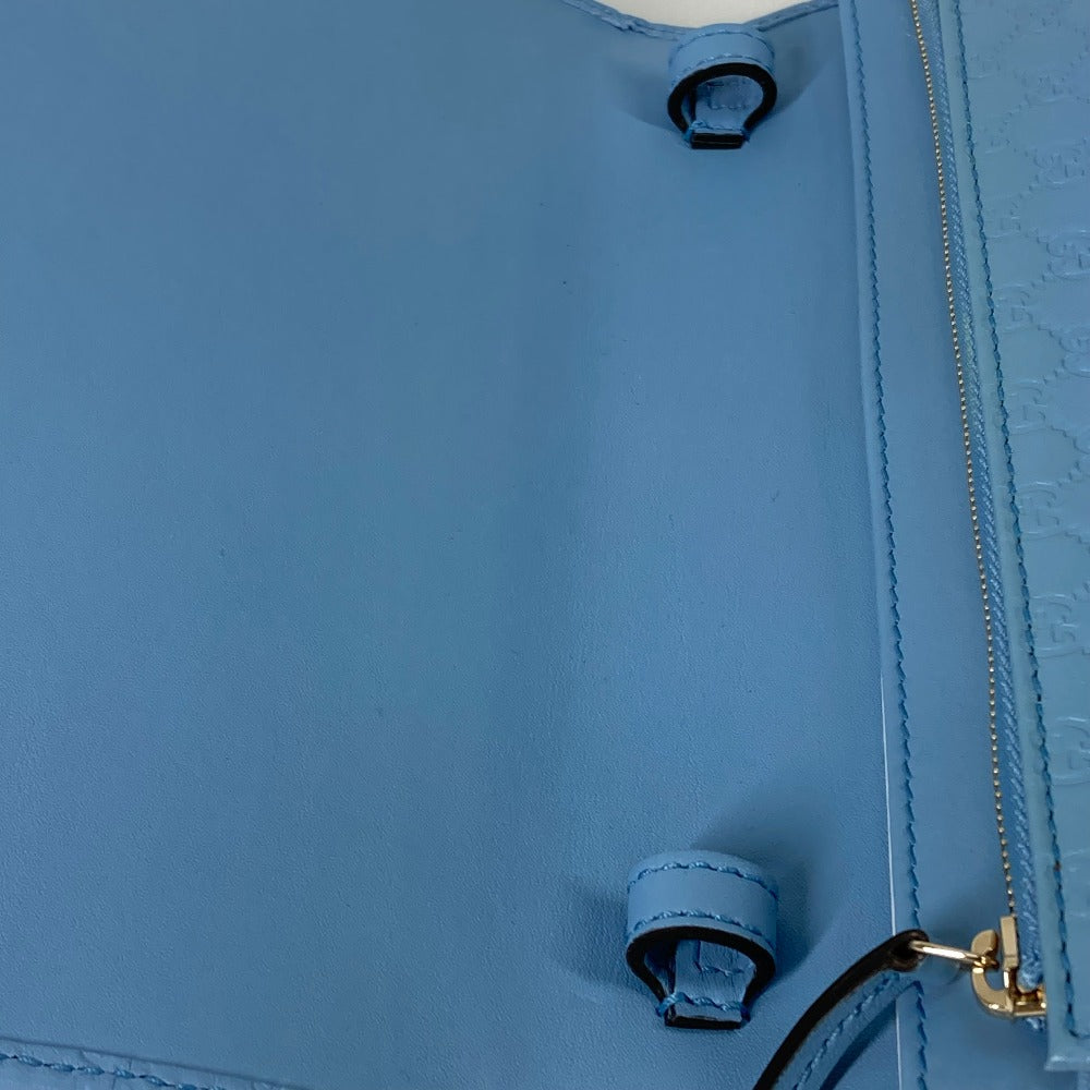 GUCCI Shoulder Bag 466507 leather blue Micro Guccisima Shoulder wallet Women Used