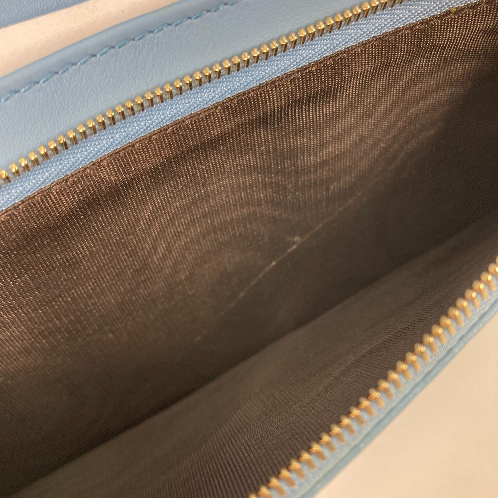 GUCCI Shoulder Bag 466507 leather blue Micro Guccisima Shoulder wallet Women Used