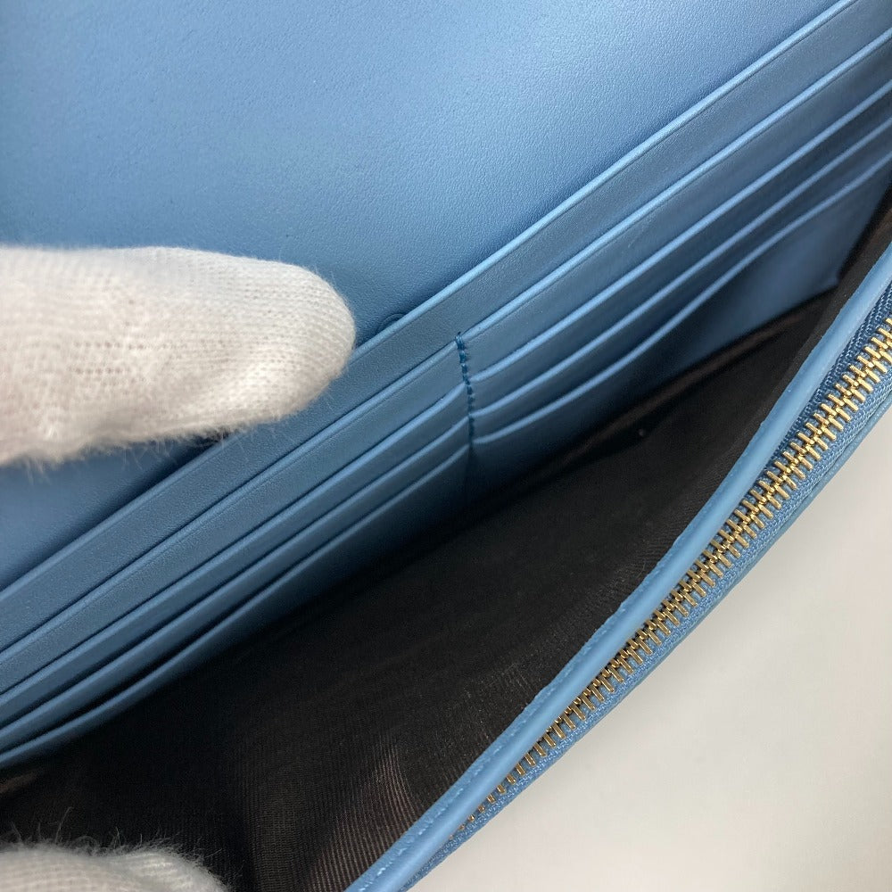 GUCCI Shoulder Bag 466507 leather blue Micro Guccisima Shoulder wallet Women Used