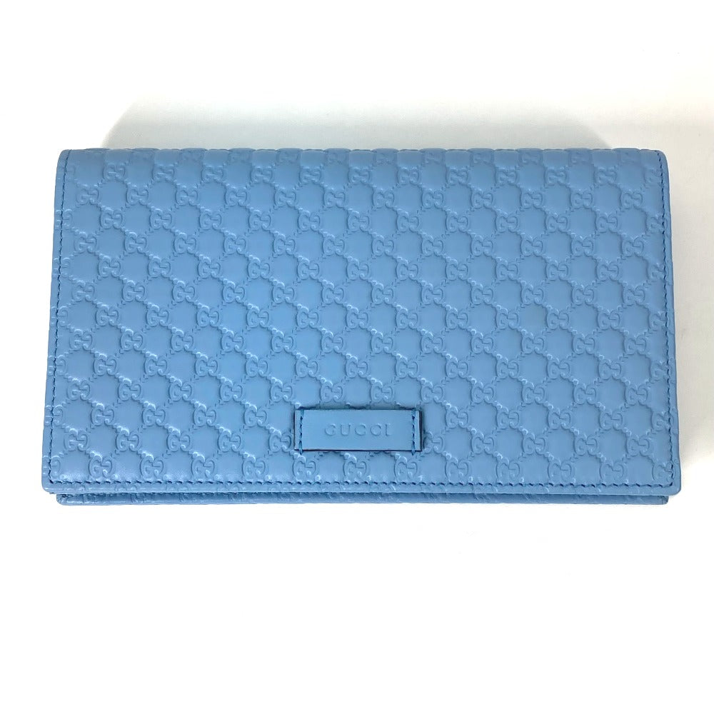 GUCCI Shoulder Bag 466507 leather blue Micro Guccisima Shoulder wallet Women Used