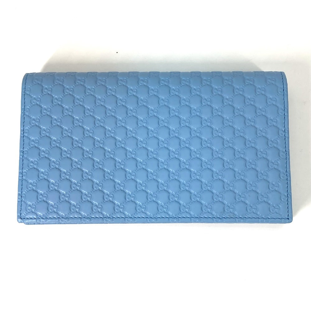 GUCCI Shoulder Bag 466507 leather blue Micro Guccisima Shoulder wallet Women Used