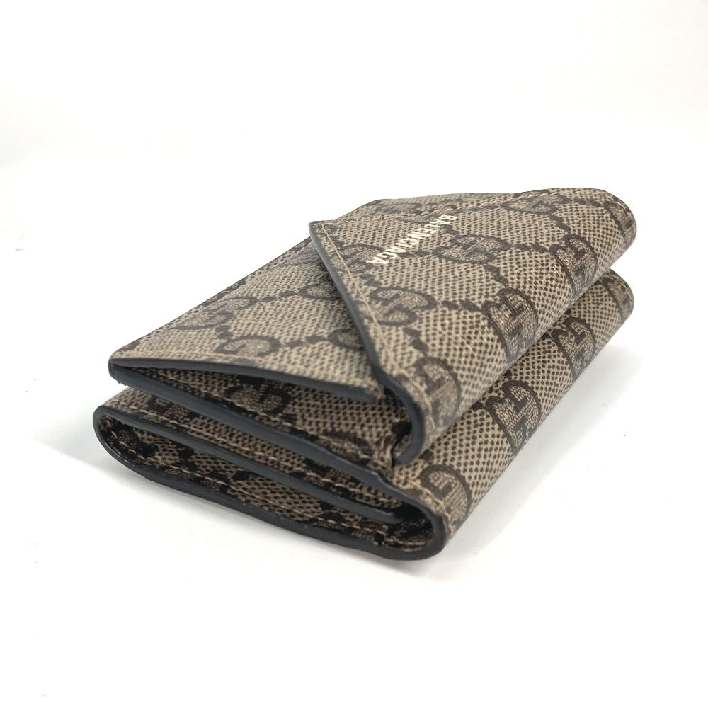 GUCCI Trifold wallet 681704 GG Supreme Canvas beige BALENCIAGA Balenciaga collaboration Paper mini wallet unisex Secondhand