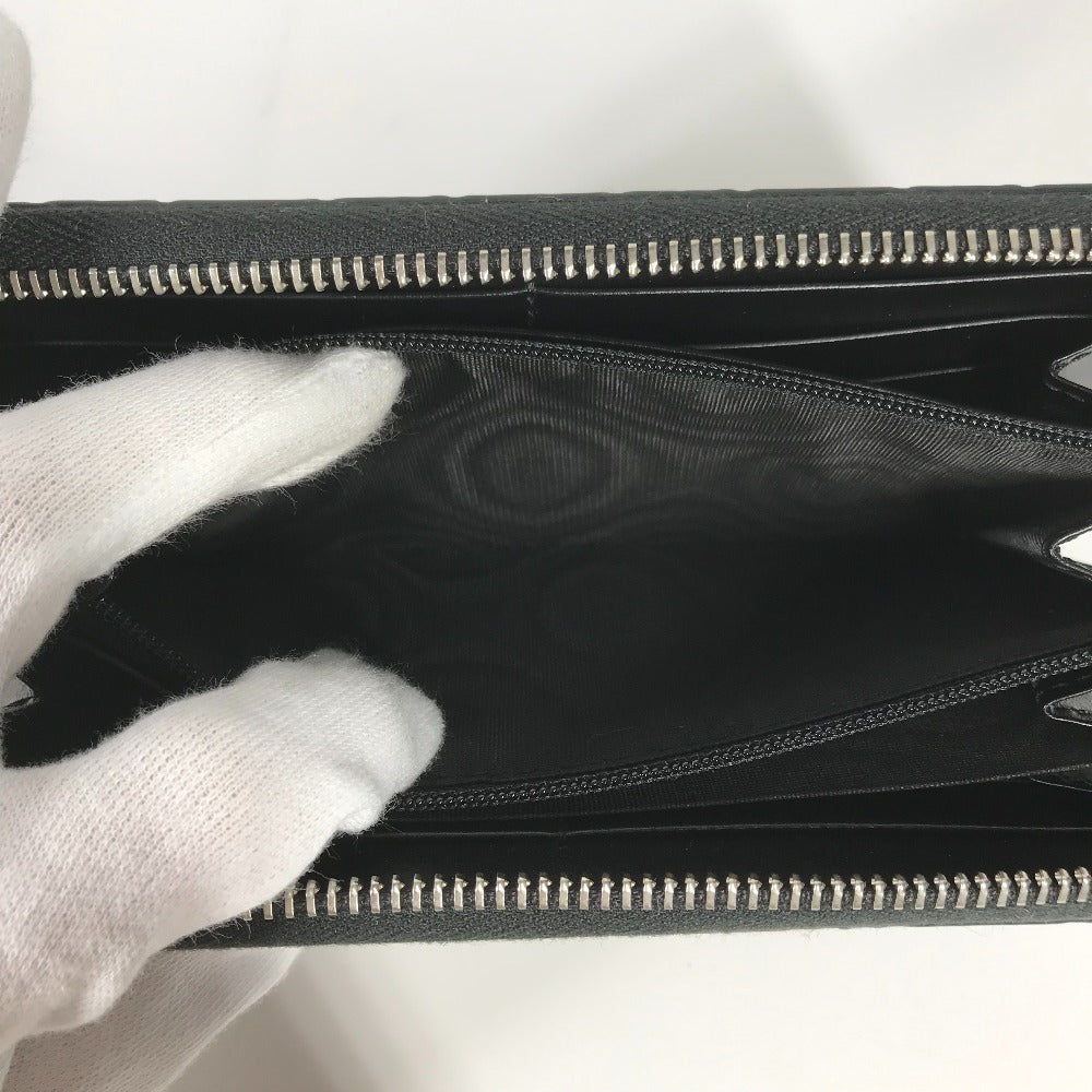 GUCCI Long Wallet Purse 473928 leather black GG long wallet Guccisima mens Used