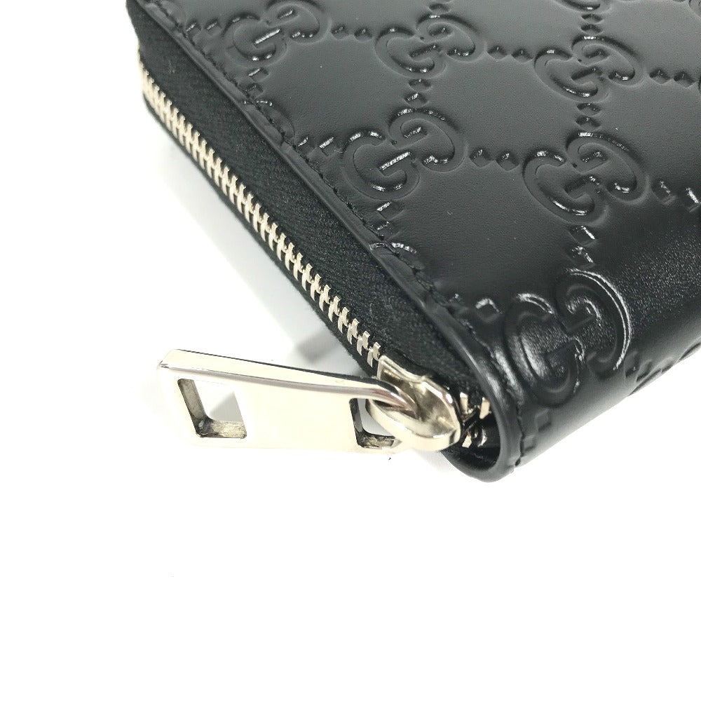 GUCCI Long Wallet Purse 473928 leather black GG long wallet Guccisima mens Used