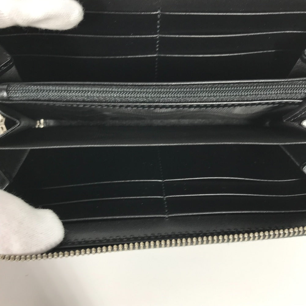 GUCCI Long Wallet Purse 473928 leather black GG long wallet Guccisima mens Used