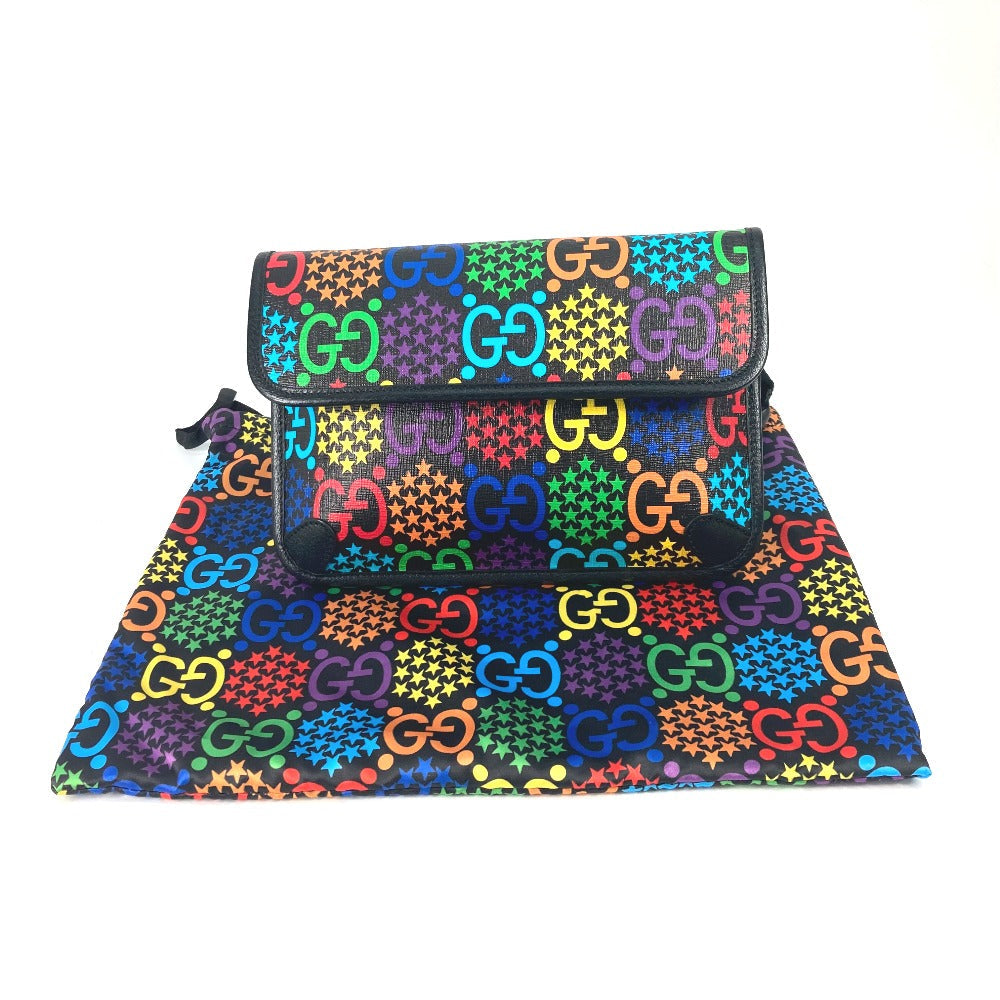 GUCCI Sling bag 598113 Leather / PVC multicolor GG Supreme psychedelic belt bag mens Used