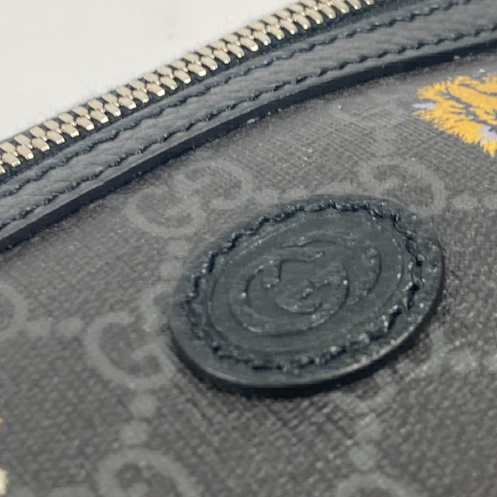 GUCCI Sling bag 675181 GG Supreme Canvas / Leather black GG Supreme tiger belt bag tiger mens Used