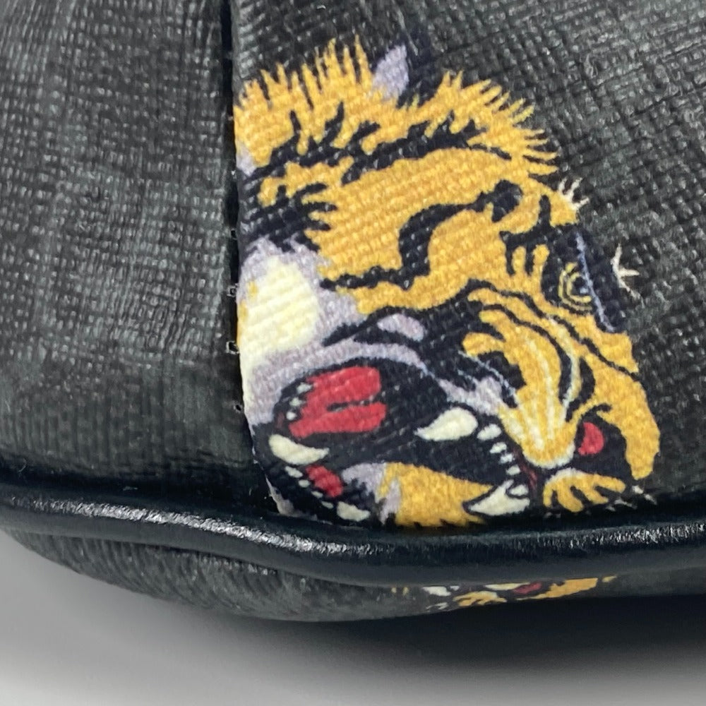 GUCCI Sling bag 675181 GG Supreme Canvas / Leather black GG Supreme tiger belt bag tiger mens Used
