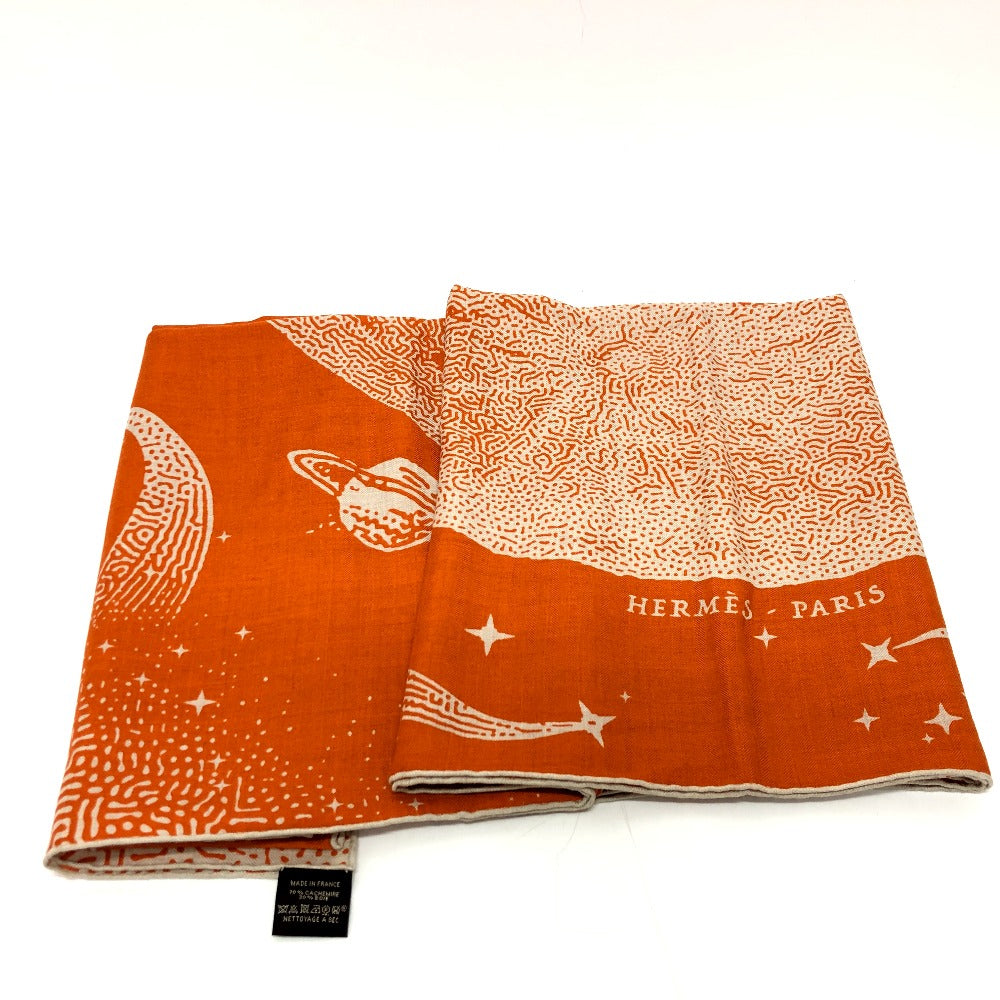 HERMES scarf Cotton, Silk Orange Clair De Lune Calegean 140 Women Used