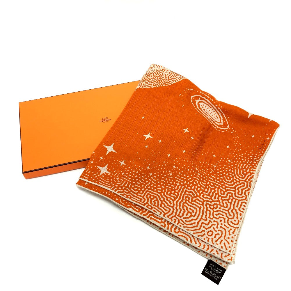 HERMES scarf Cotton, Silk Orange Clair De Lune Calegean 140 Women Used