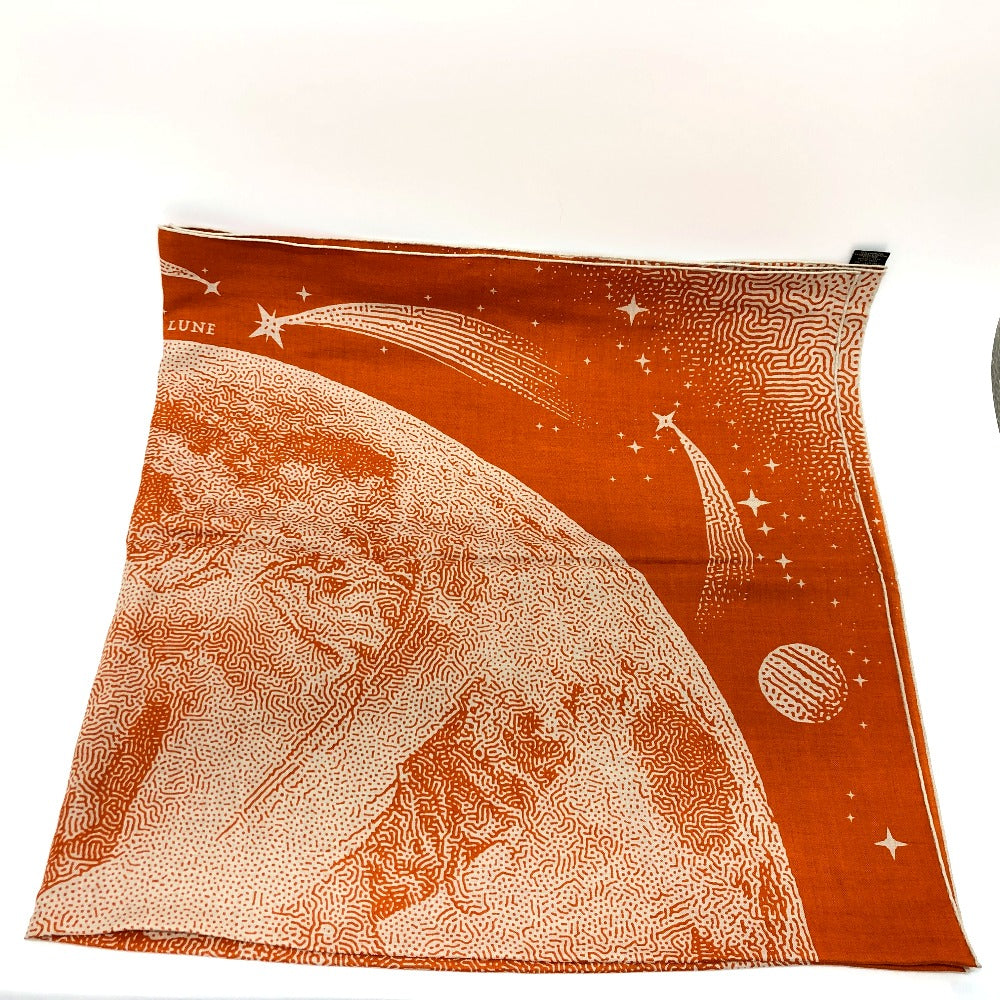 HERMES scarf Cotton, Silk Orange Clair De Lune Calegean 140 Women Used