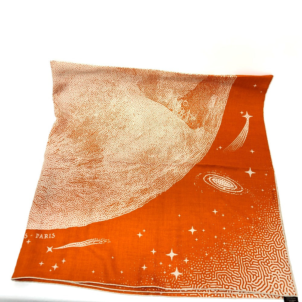 HERMES scarf Cotton, Silk Orange Clair De Lune Calegean 140 Women Used