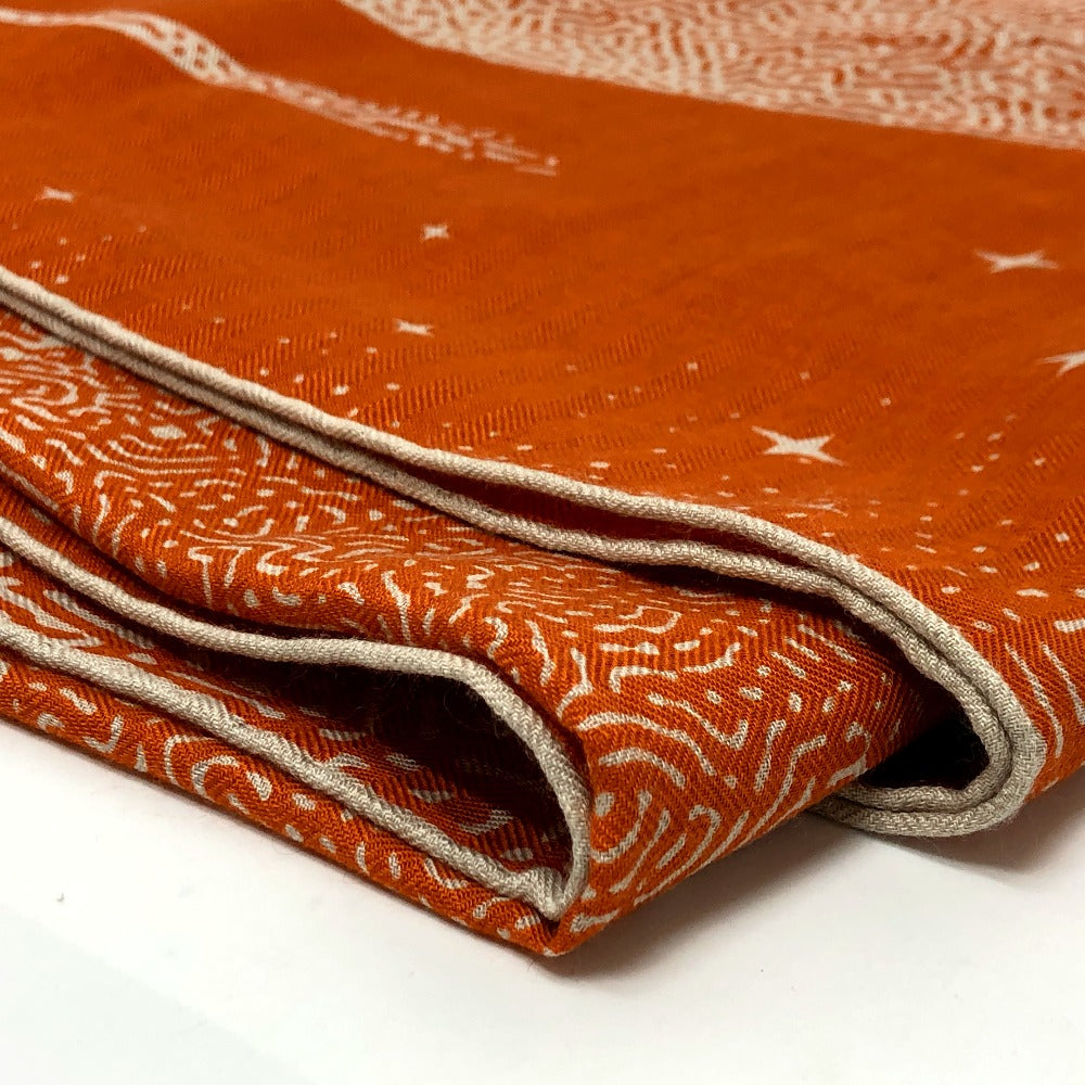 HERMES scarf Cotton, Silk Orange Clair De Lune Calegean 140 Women Used