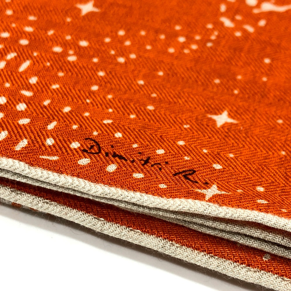 HERMES scarf Cotton, Silk Orange Clair De Lune Calegean 140 Women Used