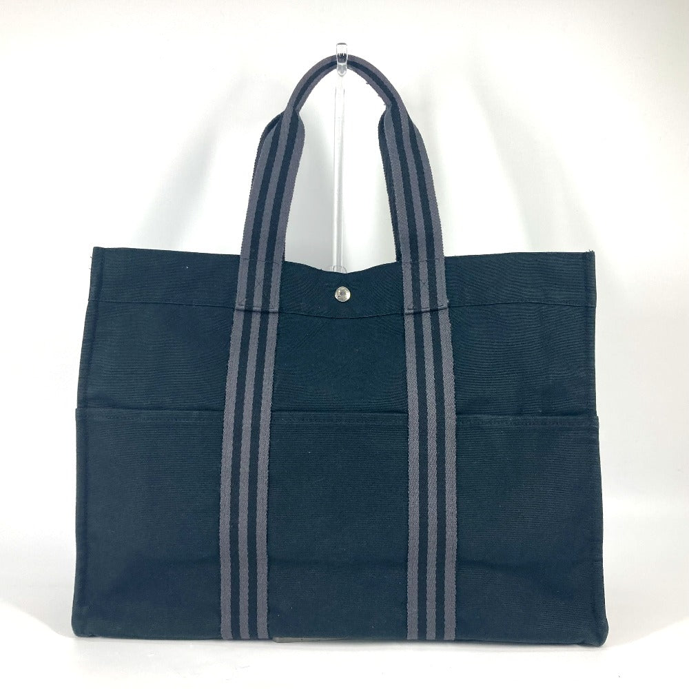 HERMES Tote Bag canvas black Fool Toe GM