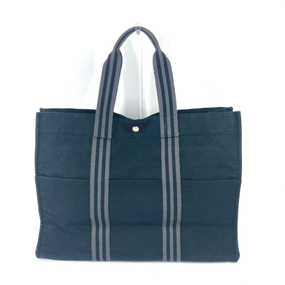 HERMES Tote Bag canvas black Fool Toe GM