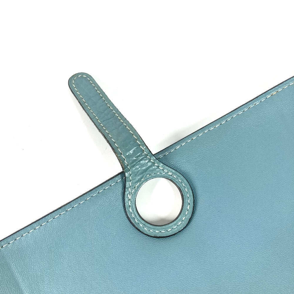 HERMES Long Wallet Purse Togo blue Long wallet Dogon Duo GM Women Used