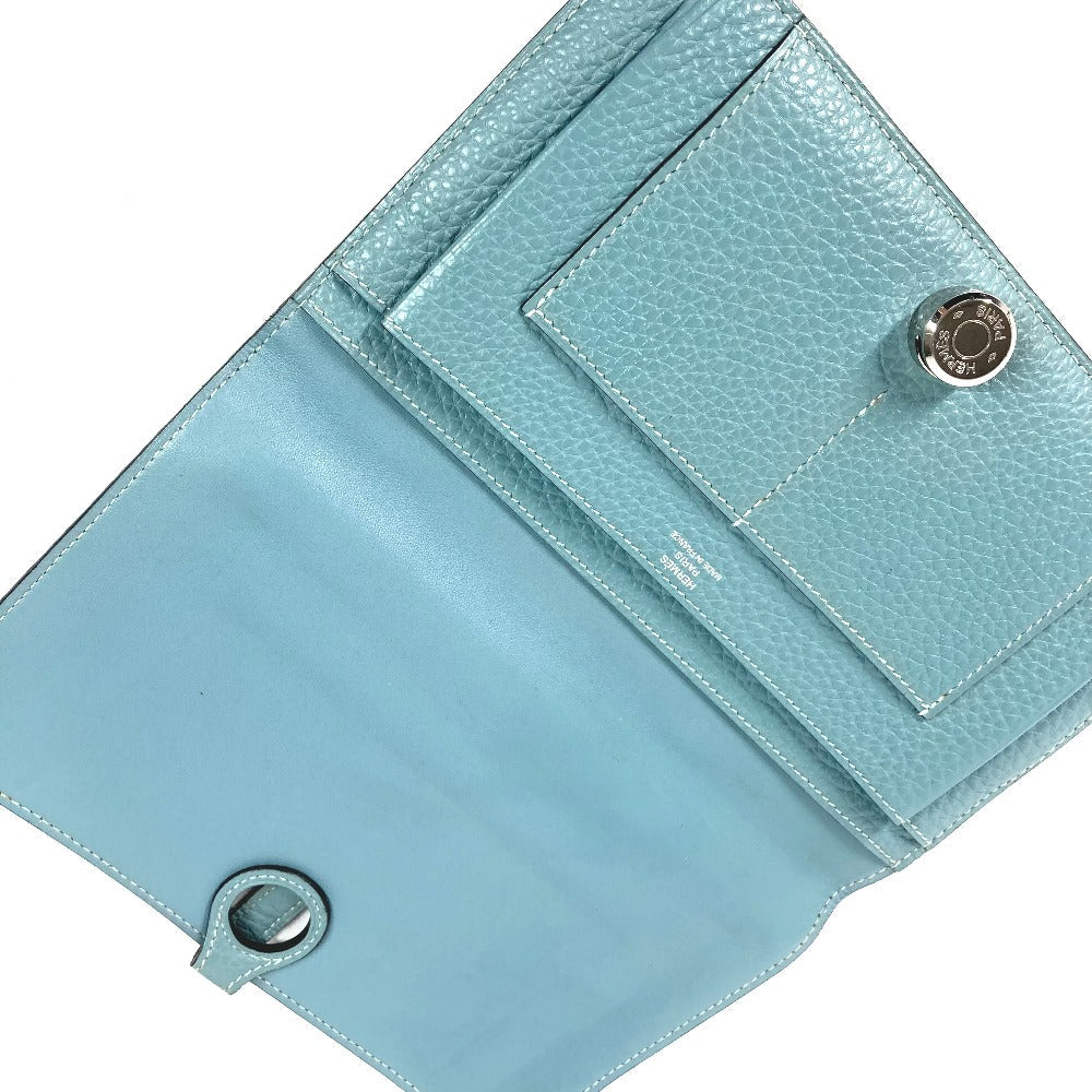 HERMES Long Wallet Purse Togo blue Long wallet Dogon Duo GM Women Used