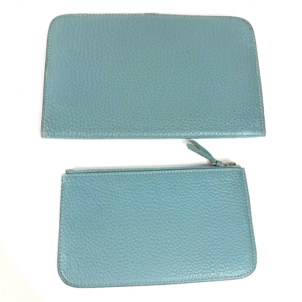 HERMES Long Wallet Purse Togo blue Long wallet Dogon Duo GM Women Used