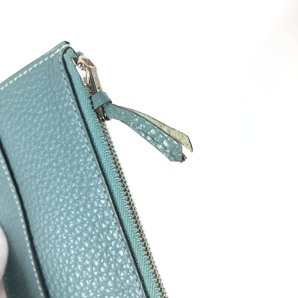 HERMES Long Wallet Purse Togo blue Long wallet Dogon Duo GM Women Used