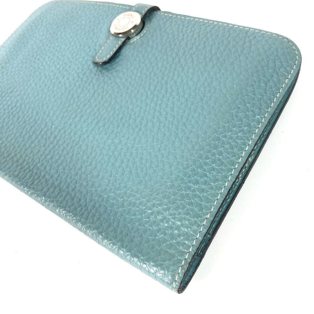 HERMES Long Wallet Purse Togo blue Long wallet Dogon Duo GM Women Used