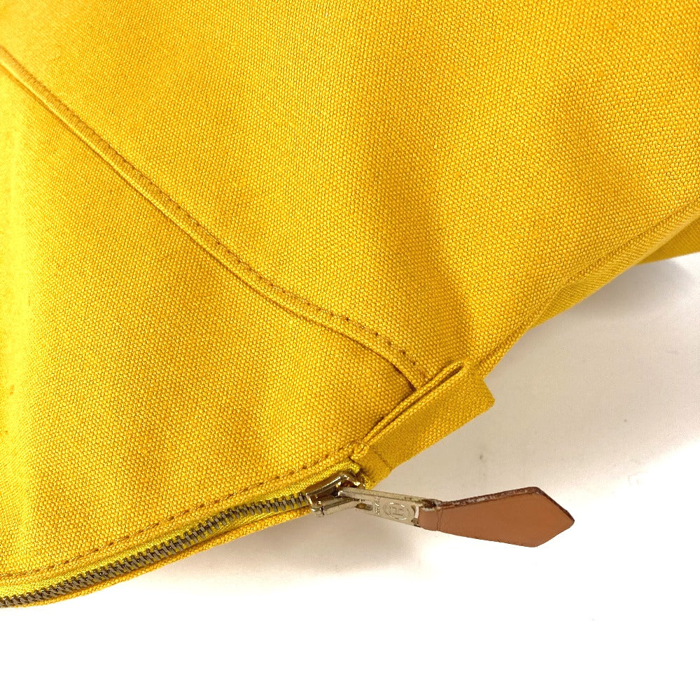 HERMES Pouch canvas yellow Cosmetics Pouch Multi Pouch Bolide GM Women Used