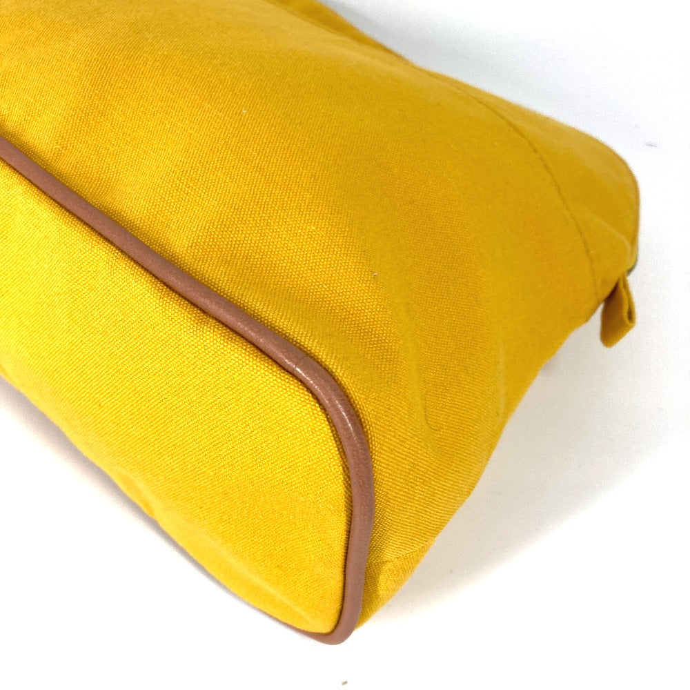 HERMES Pouch canvas yellow Cosmetics Pouch Multi Pouch Bolide GM Women Used