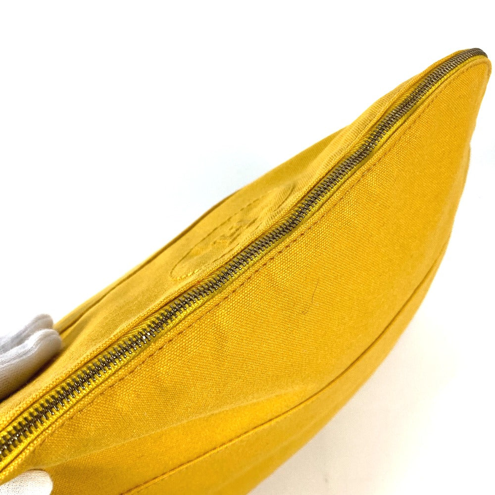 HERMES Pouch canvas yellow Cosmetics Pouch Multi Pouch Bolide GM Women Used