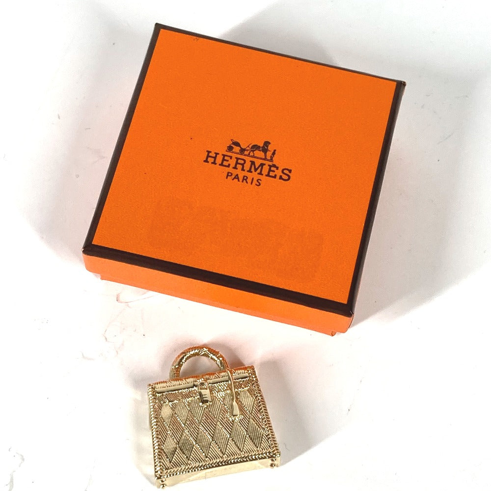 HERMES charm metal gold Pendant Top Necklace Accessories Curiosity Curiosity Permanent Brass Women Used