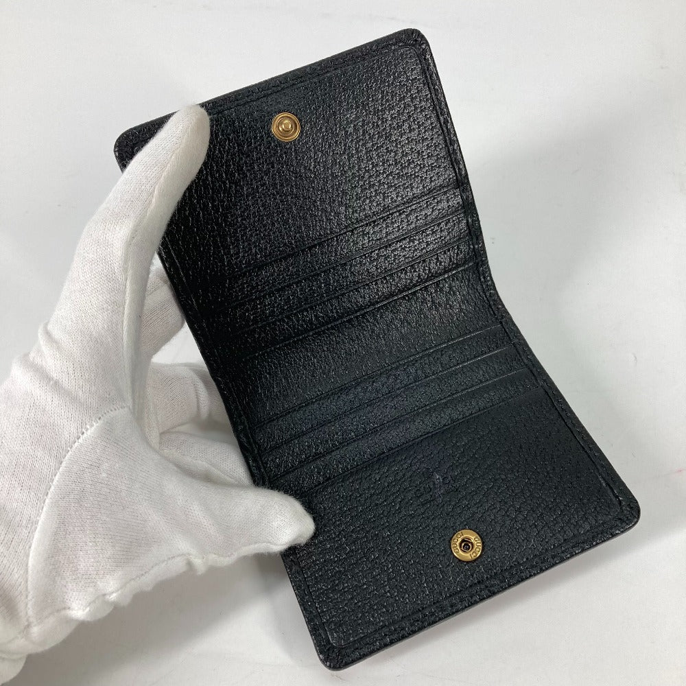 GUCCI Long Wallet Purse 699304 leather black Belt bag Waist bag GG mens Used