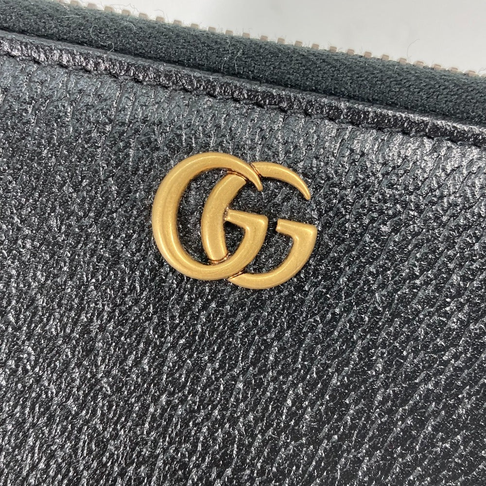 GUCCI Long Wallet Purse 699304 leather black Belt bag Waist bag GG mens Used