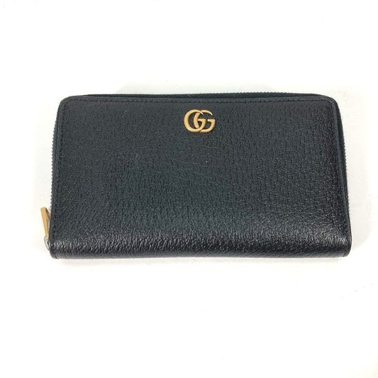 GUCCI Long Wallet Purse 699304 leather black Belt bag Waist bag GG mens Used