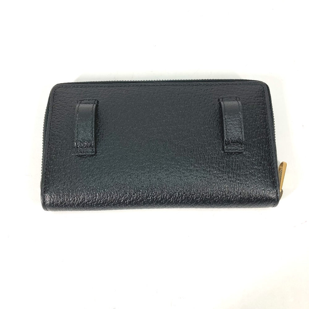 GUCCI Long Wallet Purse 699304 leather black Belt bag Waist bag GG mens Used