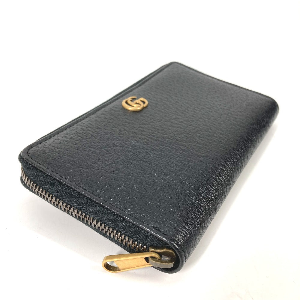 GUCCI Long Wallet Purse 699304 leather black Belt bag Waist bag GG mens Used
