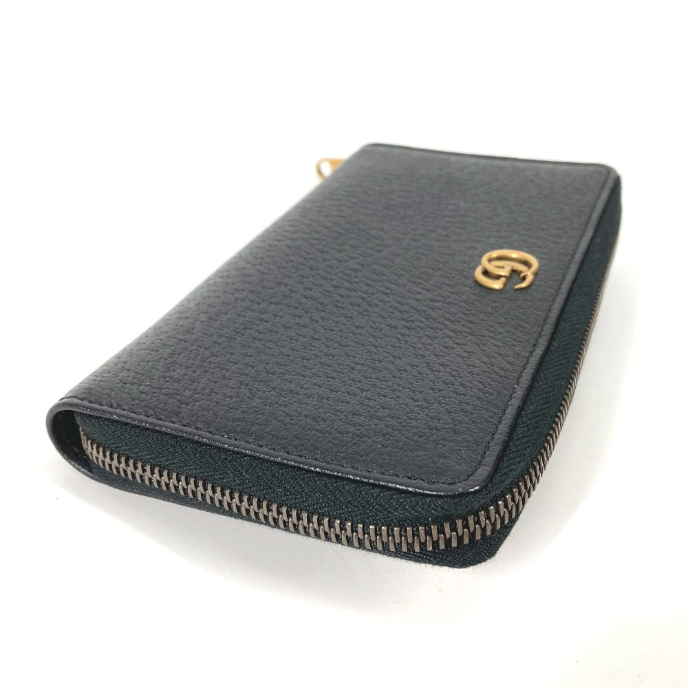 GUCCI Long Wallet Purse 699304 leather black Belt bag Waist bag GG mens Used