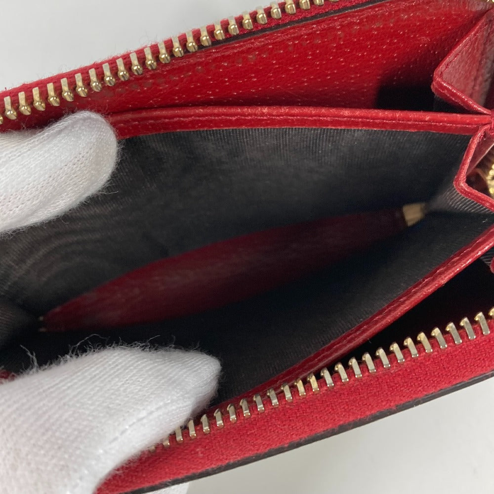 GUCCI Coin case 424897 GG Supreme Canvas Red GG Supreme Coin Pocket Wallet bird motif bird Women Used