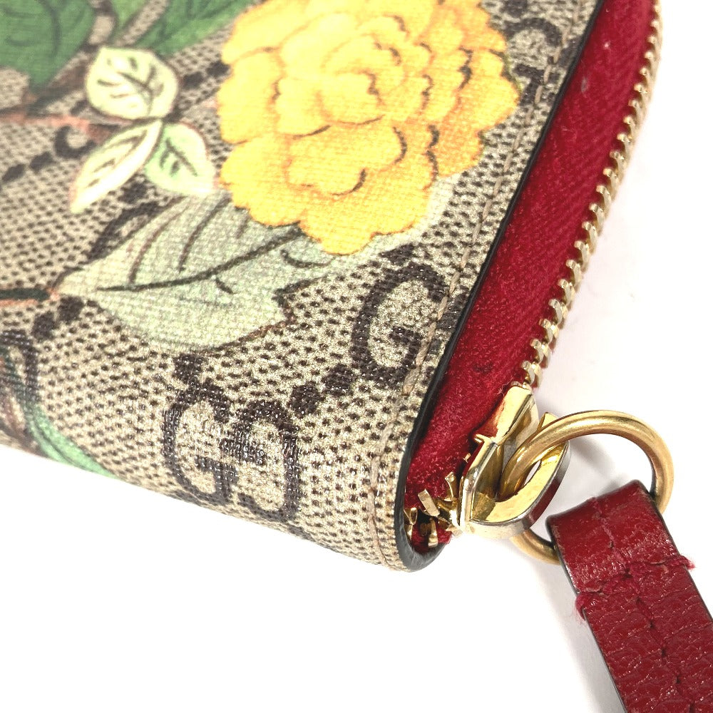 GUCCI Coin case 424897 GG Supreme Canvas Red GG Supreme Coin Pocket Wallet bird motif bird Women Used