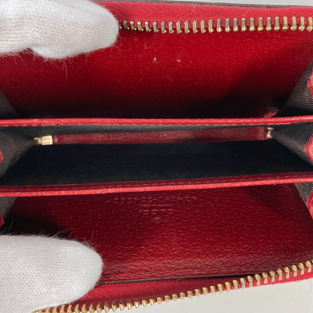 GUCCI Coin case 424897 GG Supreme Canvas Red GG Supreme Coin Pocket Wallet bird motif bird Women Used