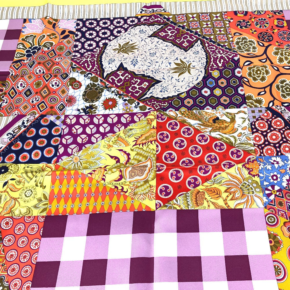 HERMES scarf silk Yellow x multicolor Carre 90 LArt du Sarasa Sarasa Art Women Used