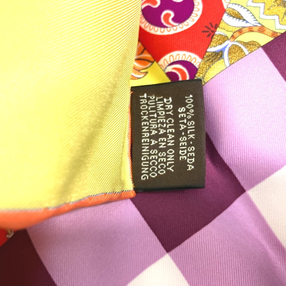 HERMES scarf silk Yellow x multicolor Carre 90 LArt du Sarasa Sarasa Art Women Used