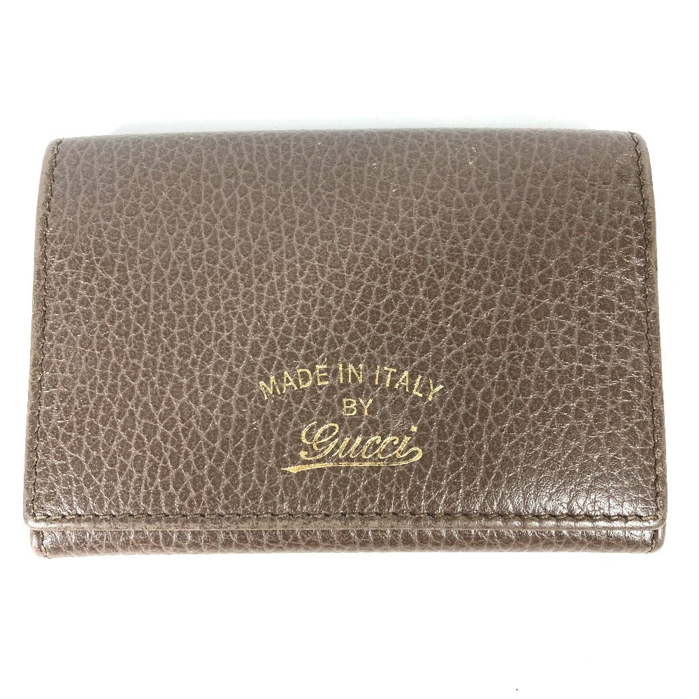 GUCCI Card Case 381045 leather Brown typex pink Bifold Wallet Swing