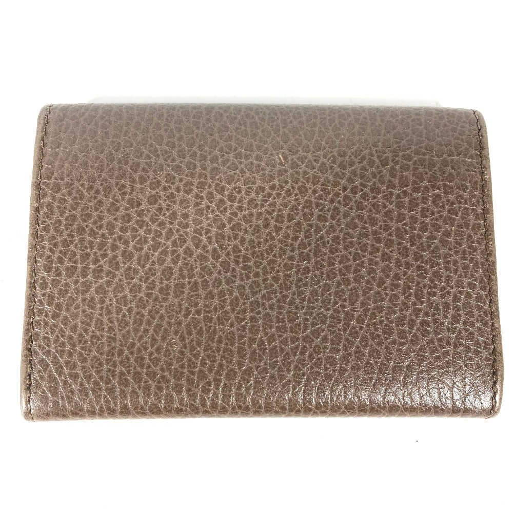 GUCCI Card Case 381045 leather Brown typex pink Bifold Wallet Swing