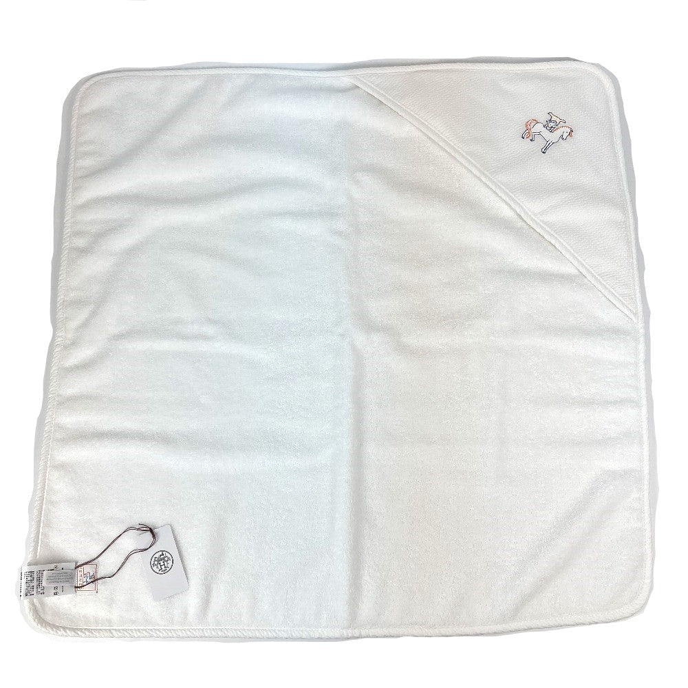 HERMES towel H103480M 01 cotton white bus wrap cabriol