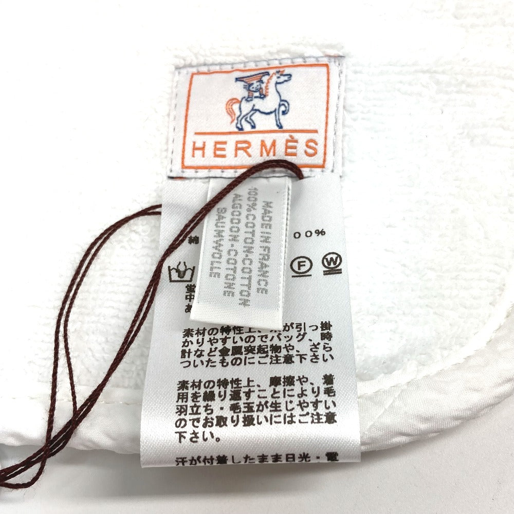 HERMES towel H103480M 01 cotton white bus wrap cabriol