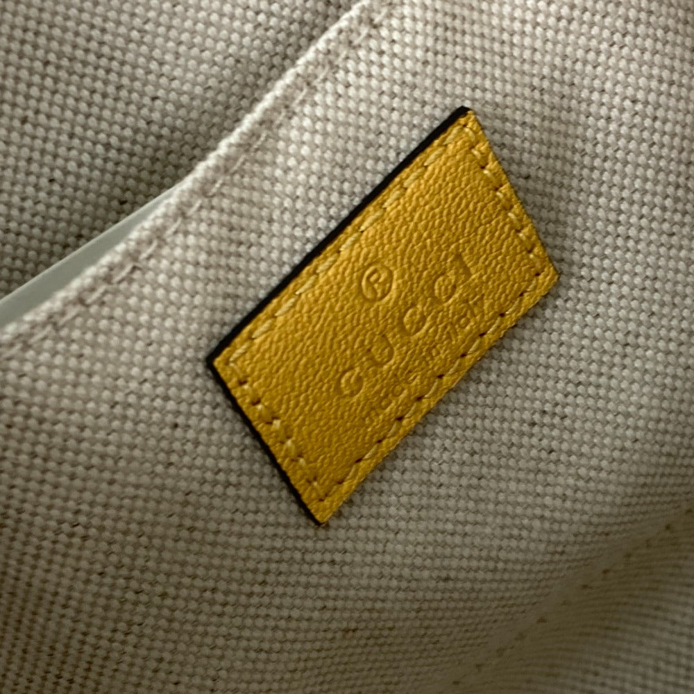 GUCCI Shoulder Bag 742360 leather yellow Round interlocking G tassel Blondy Women Used