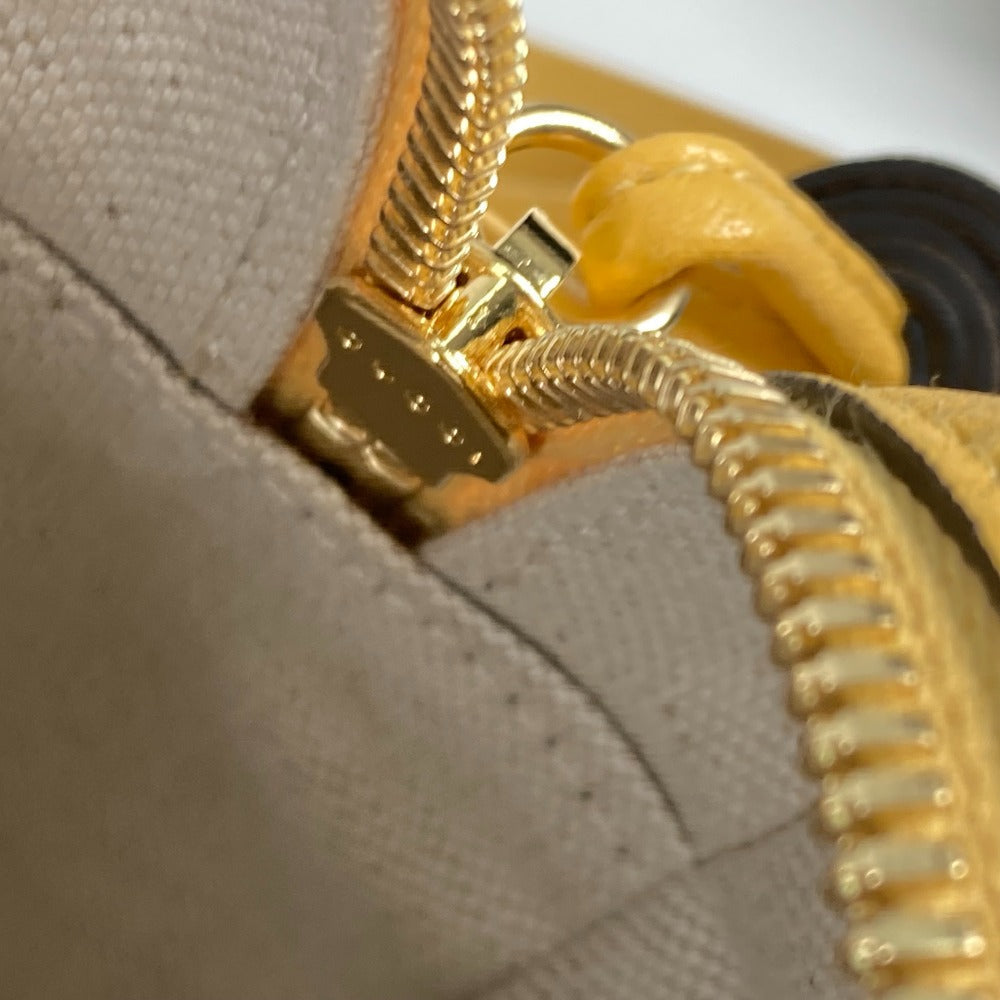 GUCCI Shoulder Bag 742360 leather yellow Round interlocking G tassel Blondy Women Used