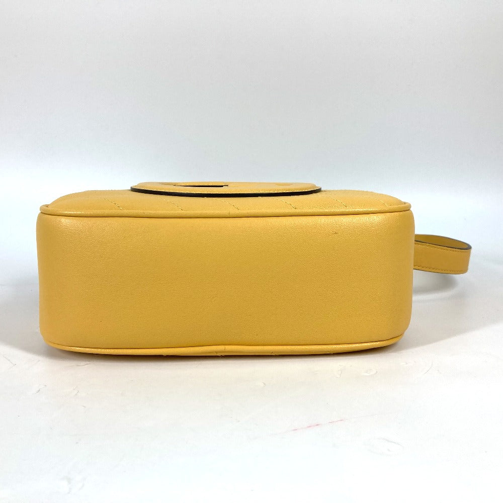 GUCCI Shoulder Bag 742360 leather yellow Round interlocking G tassel Blondy Women Used