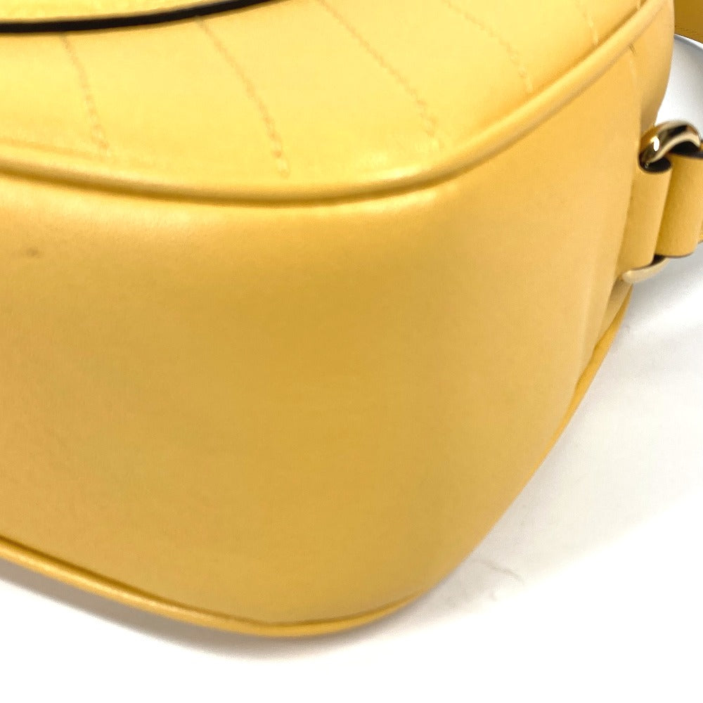 GUCCI Shoulder Bag 742360 leather yellow Round interlocking G tassel Blondy Women Used