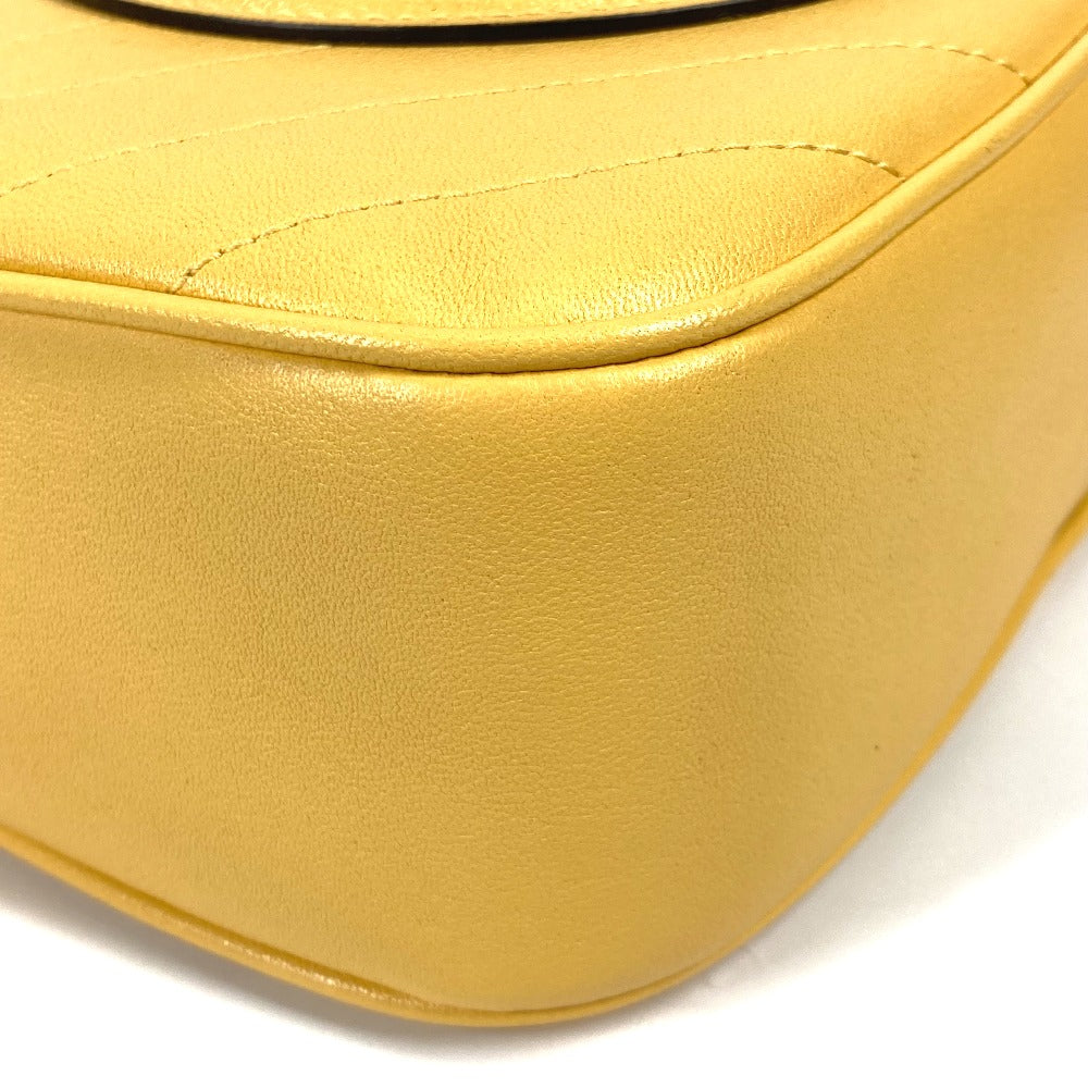 GUCCI Shoulder Bag 742360 leather yellow Round interlocking G tassel Blondy Women Used